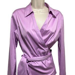 EUC White House Black Market Wrap Blouse Size: 10